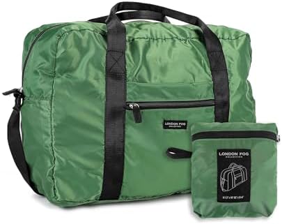 London Fog Nylon Foldable Duffle Bag, Palm Green