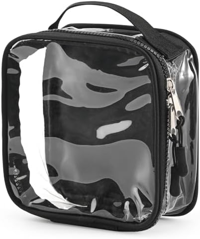 Quart Size Travel Bag Tsa Approved 3-1-1 Clear Toiletry Bag, See Through Liquid Bags for Travel – Black